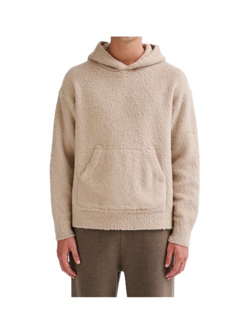 Felpa brushed con cappuccio Roberto Collina | 263MYB4530703 BEIGE